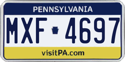 PA license plate MXF4697
