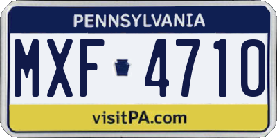 PA license plate MXF4710