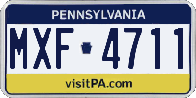 PA license plate MXF4711