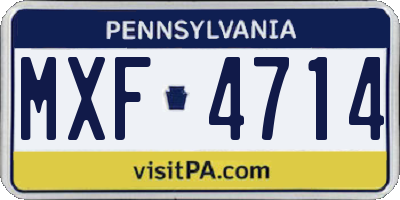 PA license plate MXF4714