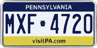 PA license plate MXF4720