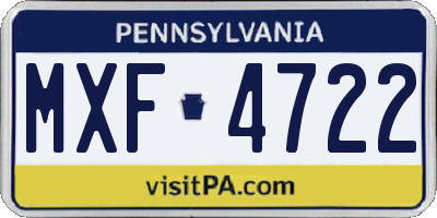 PA license plate MXF4722