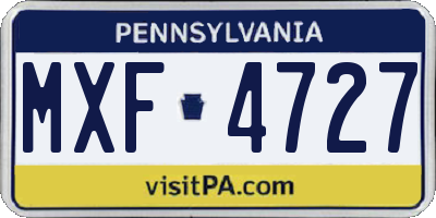 PA license plate MXF4727