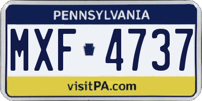PA license plate MXF4737