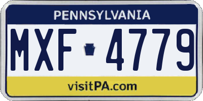 PA license plate MXF4779