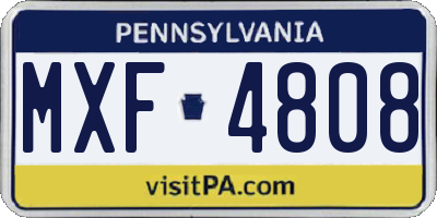 PA license plate MXF4808