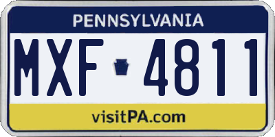 PA license plate MXF4811