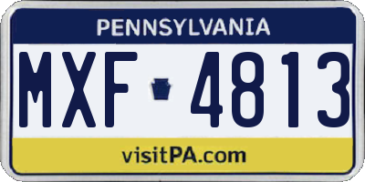PA license plate MXF4813
