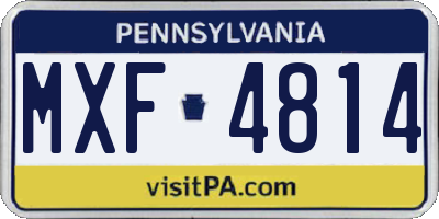 PA license plate MXF4814