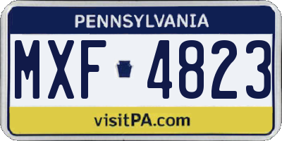 PA license plate MXF4823
