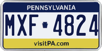 PA license plate MXF4824