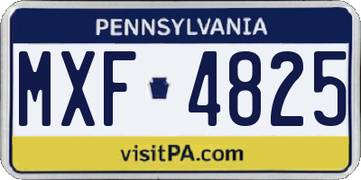 PA license plate MXF4825