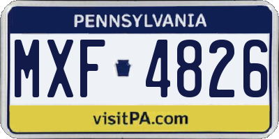 PA license plate MXF4826