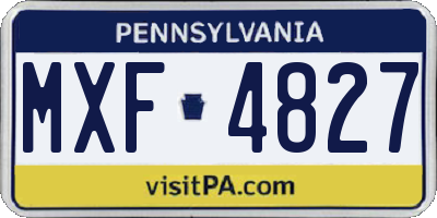 PA license plate MXF4827