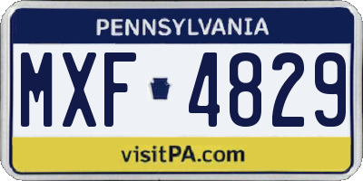 PA license plate MXF4829