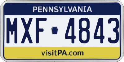 PA license plate MXF4843