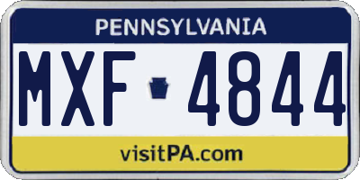 PA license plate MXF4844