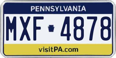 PA license plate MXF4878
