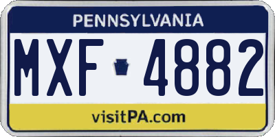 PA license plate MXF4882
