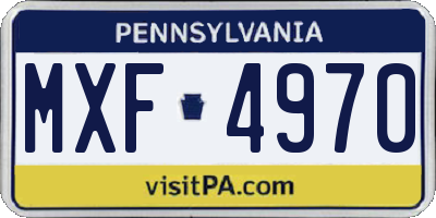 PA license plate MXF4970