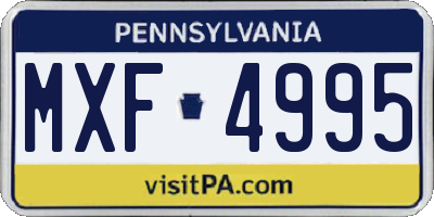 PA license plate MXF4995