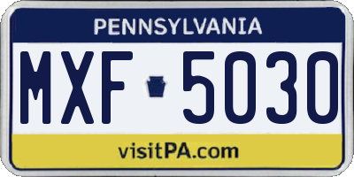 PA license plate MXF5030