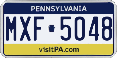 PA license plate MXF5048