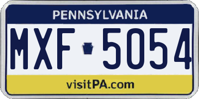 PA license plate MXF5054