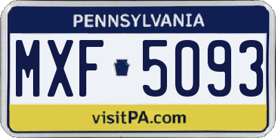 PA license plate MXF5093