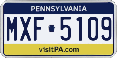 PA license plate MXF5109