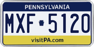 PA license plate MXF5120
