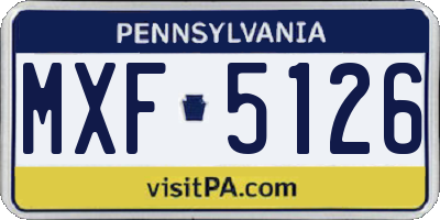PA license plate MXF5126