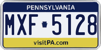 PA license plate MXF5128