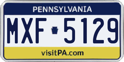 PA license plate MXF5129