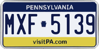 PA license plate MXF5139