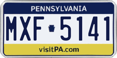 PA license plate MXF5141