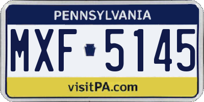 PA license plate MXF5145