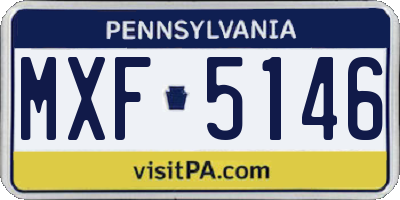 PA license plate MXF5146