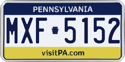 PA license plate MXF5152