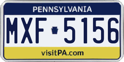 PA license plate MXF5156