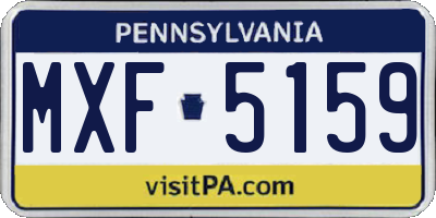 PA license plate MXF5159
