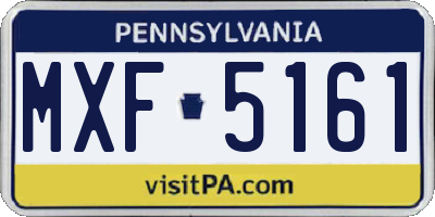 PA license plate MXF5161
