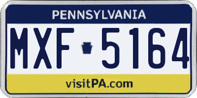 PA license plate MXF5164