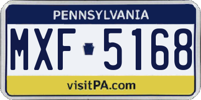 PA license plate MXF5168