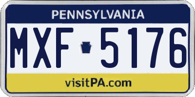 PA license plate MXF5176