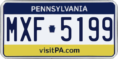 PA license plate MXF5199