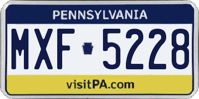 PA license plate MXF5228