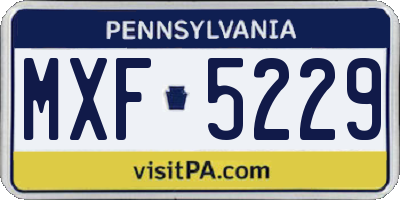 PA license plate MXF5229