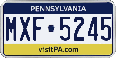 PA license plate MXF5245