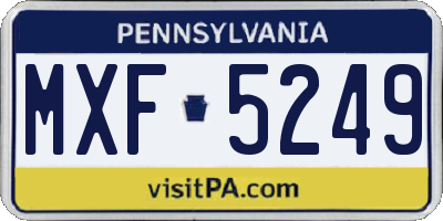 PA license plate MXF5249